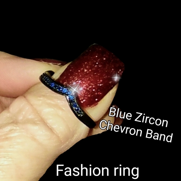 Blue Zircon Stacking Band - Picture 6 of 12